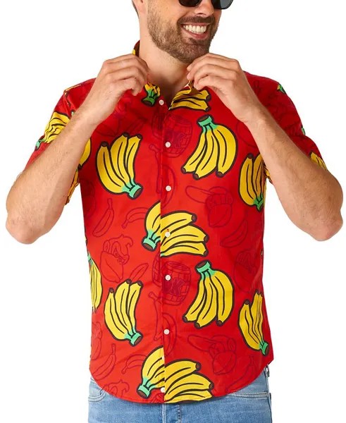 Мужская рубашка с коротким рукавом с рисунком Donkey Kong OppoSuits, красный