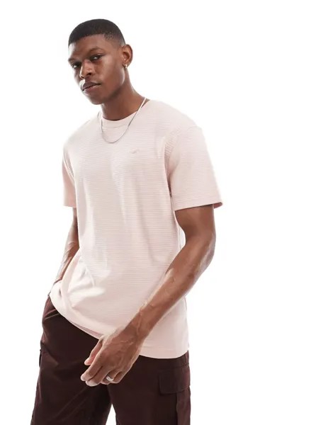 Розовая свободная футболка с фактурным сетчатым логотипом Hollister Icon