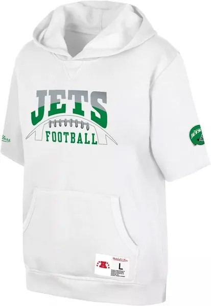 Белый пуловер с капюшоном с надписью Mitchell & Ness Youth New York Jets