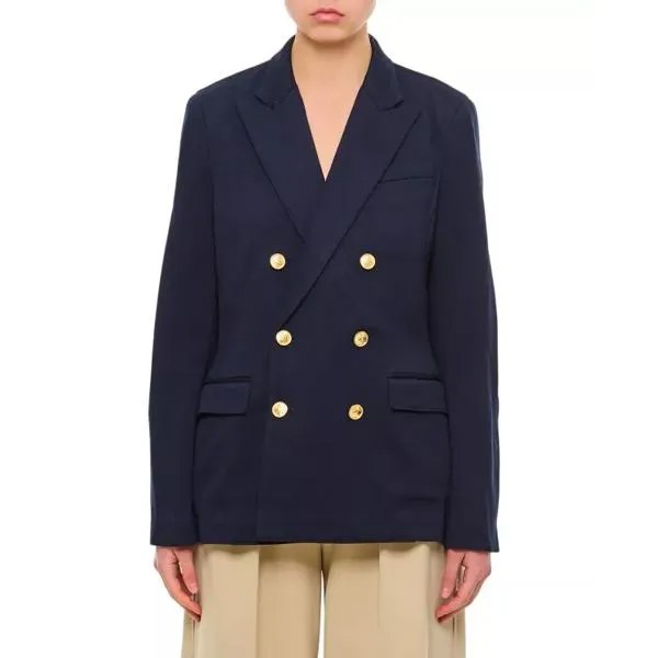 Куртка double breasted jersey blazer Polo Ralph Lauren, синий