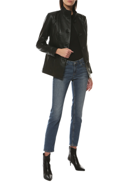 Кожаная куртка женская VENETTI LEATHER&FUR 3002/65 черная 50