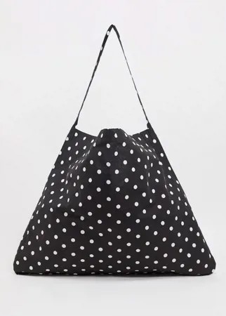 Черная пляжная сумка-тоут в горошек Vero Moda-Мульти
