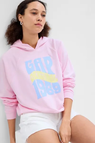 Худи бойфренда Soft Vintage Capsule Logo Gap, розовый