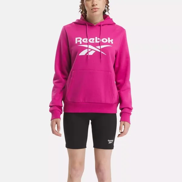 Флисовая худи Identity с большим логотипом Reebok, розовый