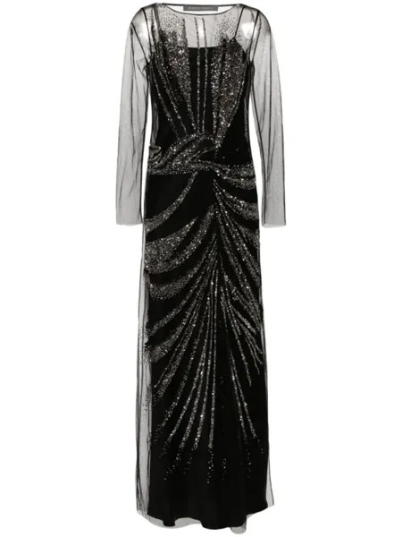 Alberta Ferretti вечернее платье с пайетками, черный