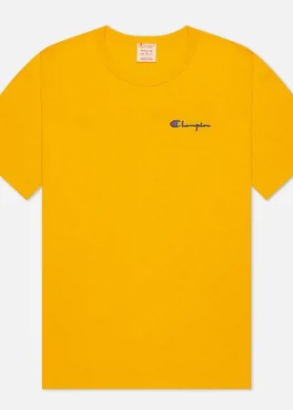 Мужская футболка Champion Reverse Weave Script Logo Back Crew Neck, цвет оранжевый, размер XXL