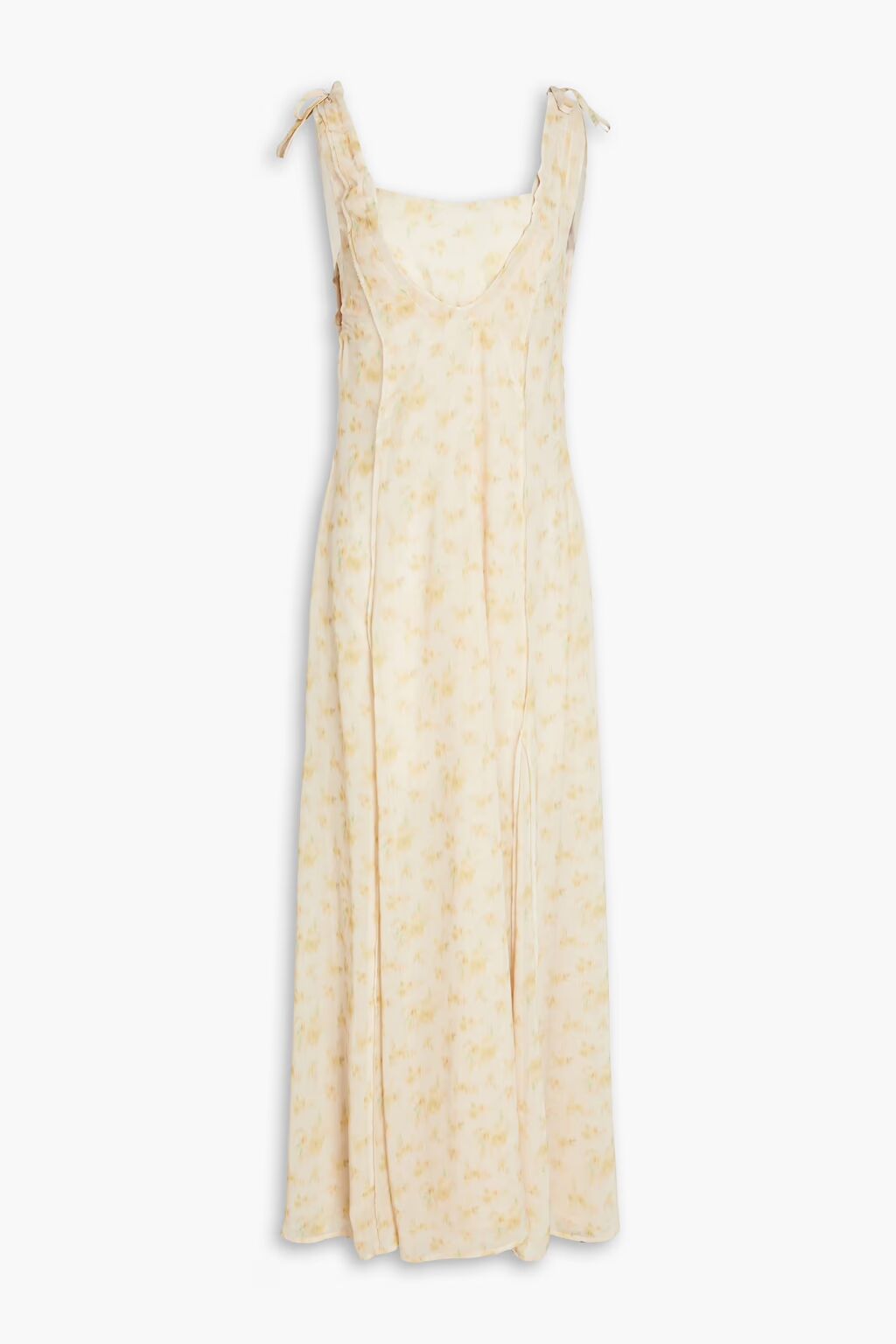 Шифоновое платье макси Godet с цветочным принтом Holzweiler, пастельно-желтый