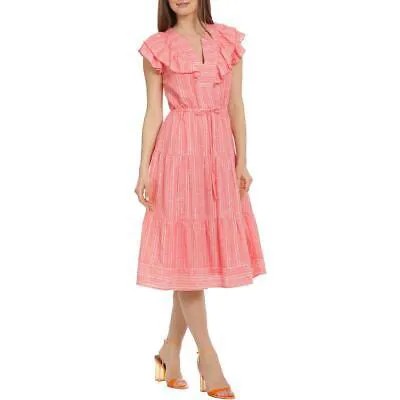 Женское розовое дневное платье миди с эффектом металлик Maggy London 10 BHFO 7114