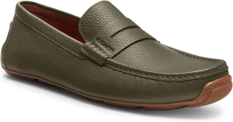 Лоферы COACH Luca Leather Driver, цвет Army Green