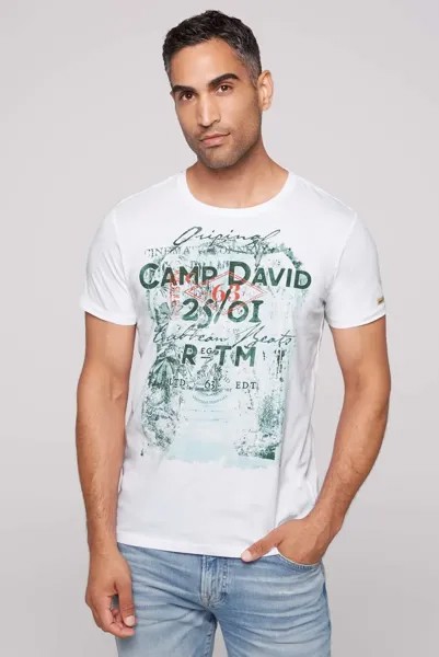 Рубашка CAMP DAVID с круглым вырезом, хлопок, белый