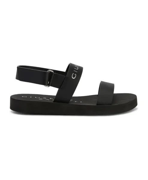 Сандалии на плоской подошве Giuseppe Zanotti, черный