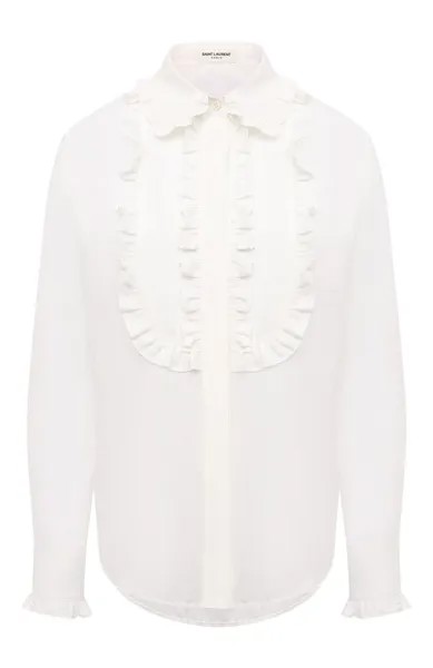 Блузка из хлопка и шелка Saint Laurent