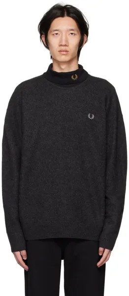 Черный меланжевый свитер Fred Perry