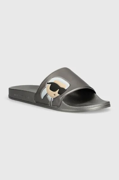 КОНДО шлепанцы Karl Lagerfeld, серебро