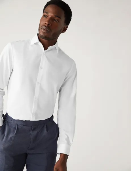 Рубашка стандартного кроя, которую легко гладить Marks & Spencer, белый