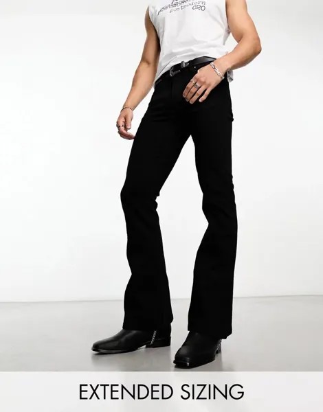 Черные расклешенные джинсы стрейч ASOS