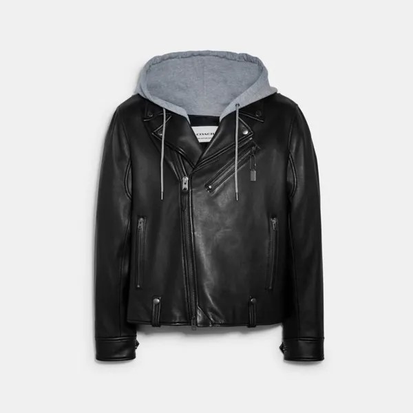 Куртка COACH Leather Moto, черный