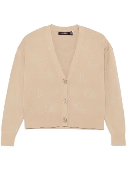 Lauren Ralph Lauren кардиган с жаккардовым логотипом, коричневый