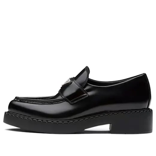 Кроссовки (WMNS) PRADA Chocolate Sharp loafers 'Black Brushed Leather', черный