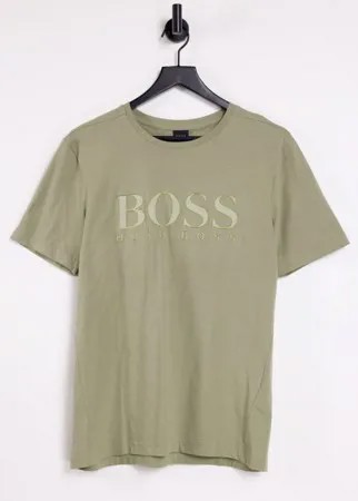 Футболка цвета хаки BOSS Athleisure Tee 5-Зеленый цвет