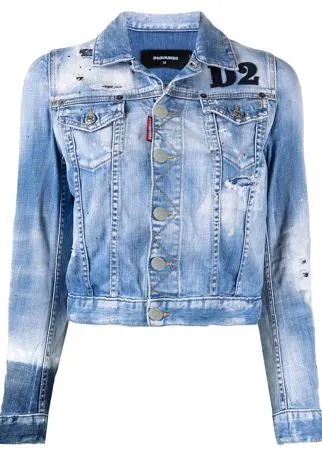 Dsquared2 джинсовая куртка с нашивкой-логотипом