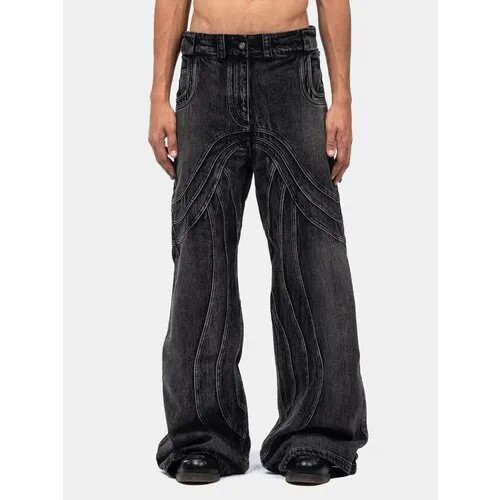 Джинсы клеш NO/FAITH STUDIOS Wave Denim, размер L, черный