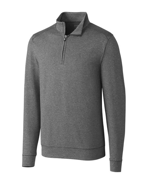 Мужской пуловер с застежкой-молнией на четверть длины Cutter & Buck Shoreline, цвет Charcoal Heather