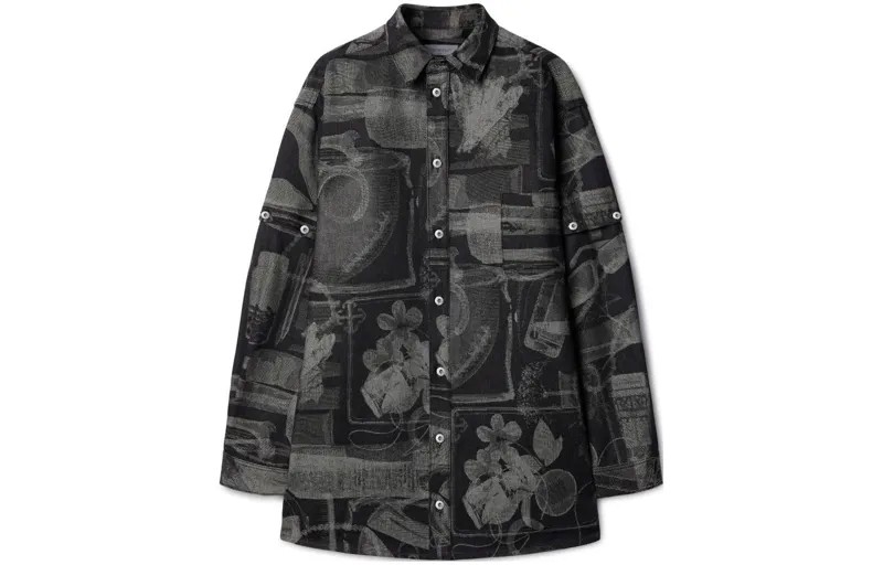 Рубашка унисекс серая Off-White, серый