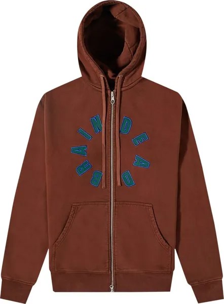 Худи Brain Dead Collegiate Zip Hoodie 'Chocolate', коричневый