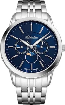 Швейцарские наручные  мужские часы Adriatica 8306.5115QF. Коллекция Moonphase