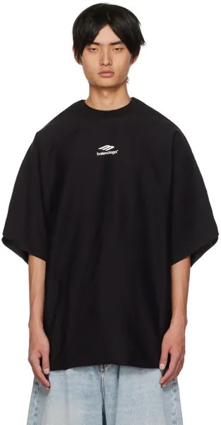 Черная футболка без каблука 3B Balenciaga