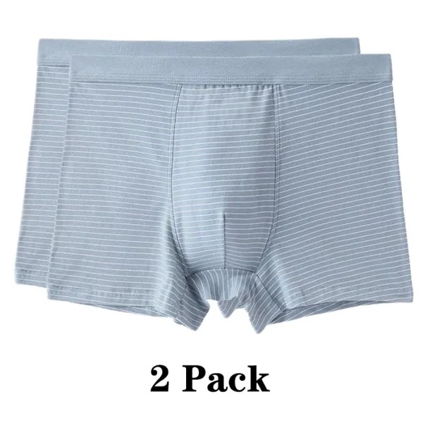 Мужские 2 упаковки нижнего белья в горизонтальную полоску хлопковые удобные трусы-боксеры Flex Fit супермягкие хлопковые трусы-боксеры