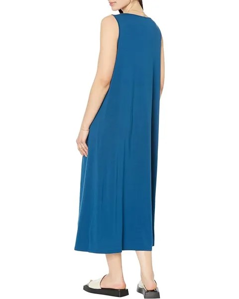 Платье Eileen Fisher Bateau Neck Full-Length Dress, цвет Atlantis