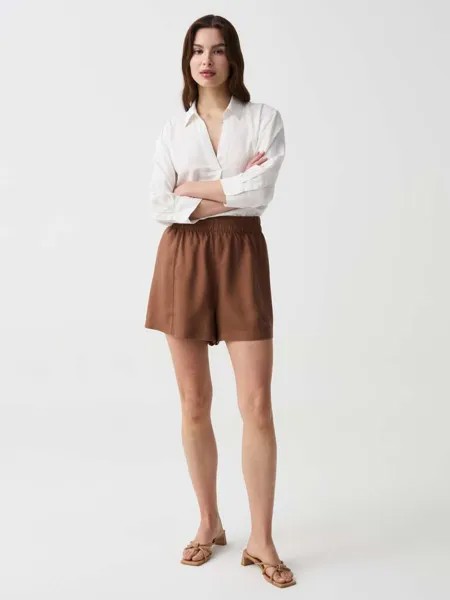 Шорты из лиоцелла с высокой талией Ovs, цвет light tobacco brown