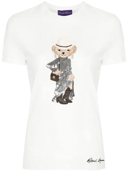 Ralph Lauren Collection футболка с вышивкой Polo Bear, белый