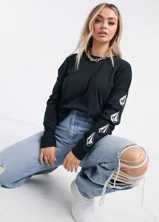 Черная футболка с логотипом Volcom-Черный