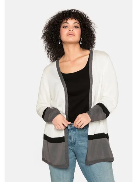 Кардиган sheego Strickjacke, белый