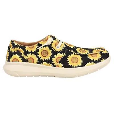 Черные женские повседневные туфли на плоской подошве стрейч с цветочным принтом Ariat Hilo 10042513-981
