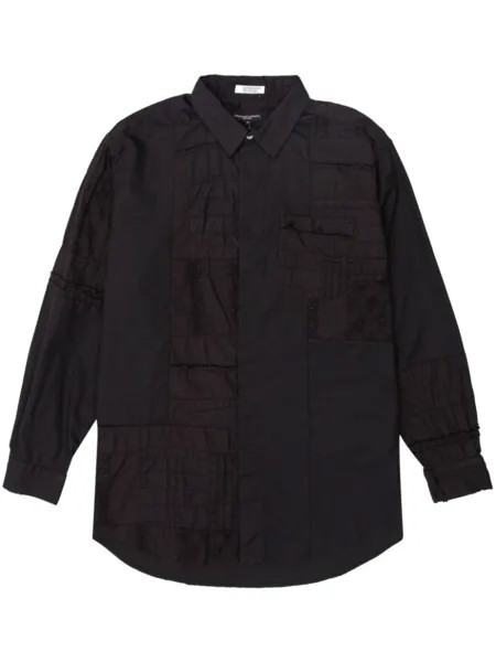 Engineered Garments рубашка с коротким воротником в стиле пэчворк, черный
