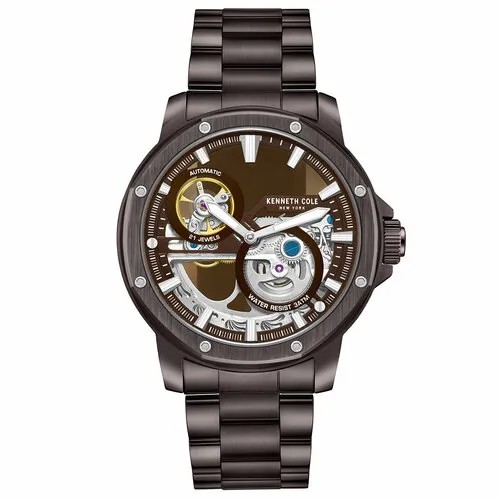 Наручные часы KENNETH COLE Automatic KCWGL0033704, коричневый, серебряный