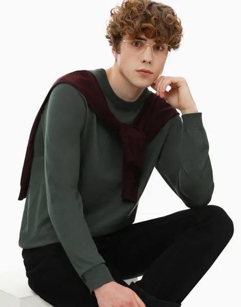 Джемпер мужской Gloria Jeans BSW002035 зеленый L (50-52)