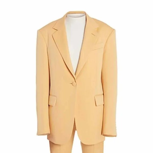 Женский шерстяной пиджак Lanvin, абрикосовый, размер 38