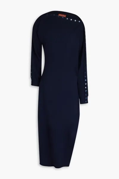 Платье миди из смесовой шерсти с пуговицами Altuzarra, темно-синий