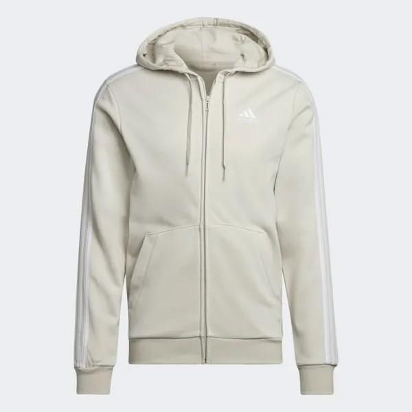 Толстовка adidas Essentials Fleece 3-Stripes Full-Zip, бежевый