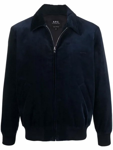 A.P.C. куртка на молнии с вышитым логотипом