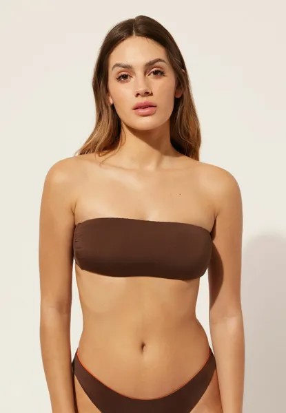 Верх бикини DOUBLE CONCEPT Calzedonia, пестрый коричневый