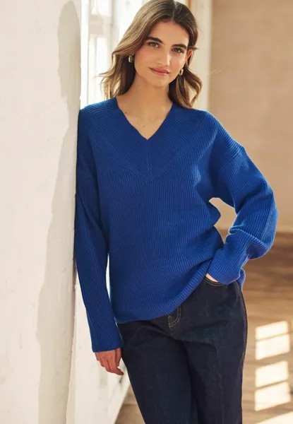 Вязаный свитер V-NECK Next, синий