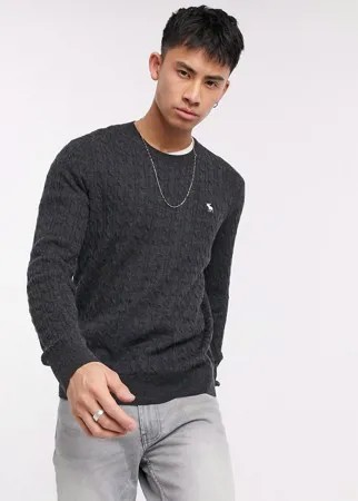 Джемпер с круглым вырезом Abercrombie & Fitch-Серый