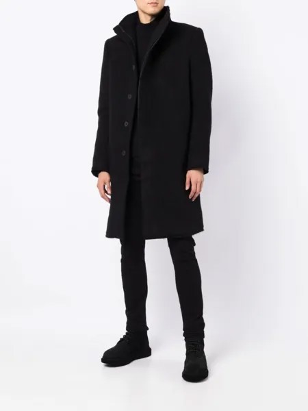 Шерстяное пальто с высоким воротником Boris Bidjan Saberi, черный