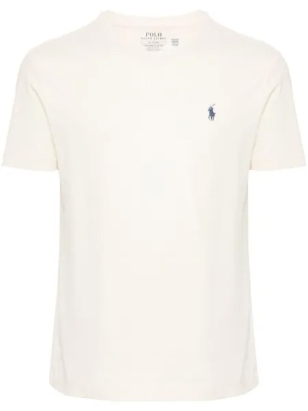 Polo Ralph Lauren футболка с вышивкой пони, нейтральный цвет